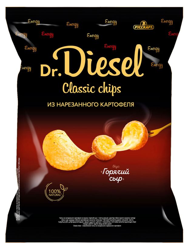 Чипсы картофельные Dr. Diesel горячий сыр, 120 г