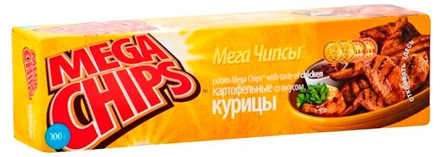 Чипсы картофельные Mega Chips в пластинах курица, 100 г