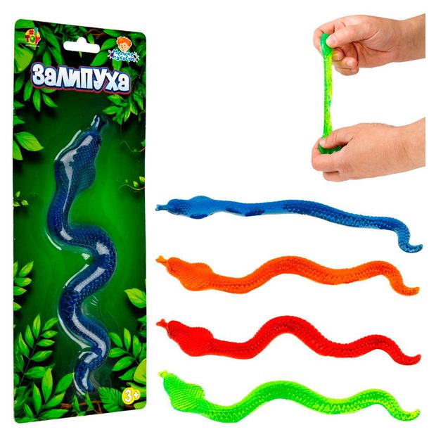 Игрушка-антистресс 1TOY Залипуха липучая змея, 1 шт в ассортименте