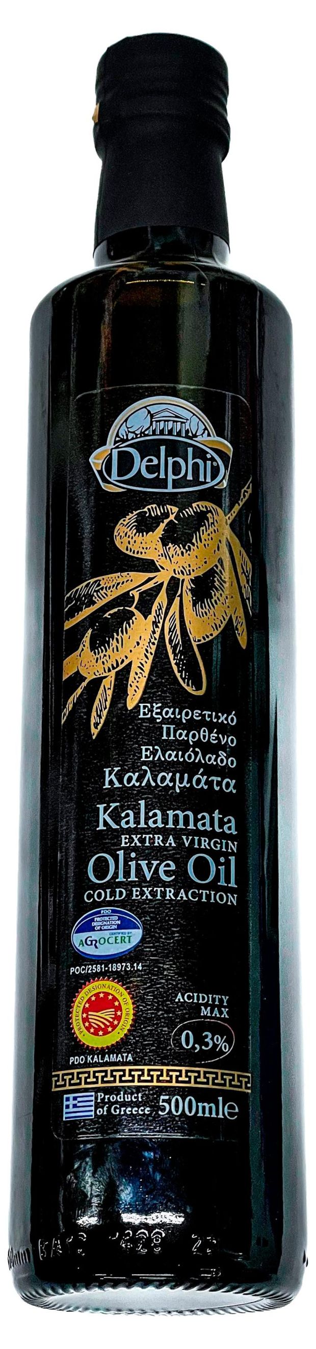 Масло оливковое Delphi Kalamata Extra virgin нерафинированное Греция, 500 мл