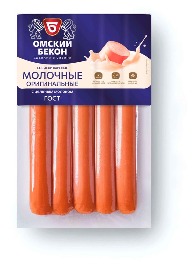 Сосиски Омский бекон Молочные оригинальные, 300 г