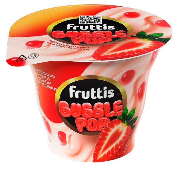 Йогуртный продукт Fruttis Bubble Pop со вкусом клубники и шариками с соком 44 180 г 105₽