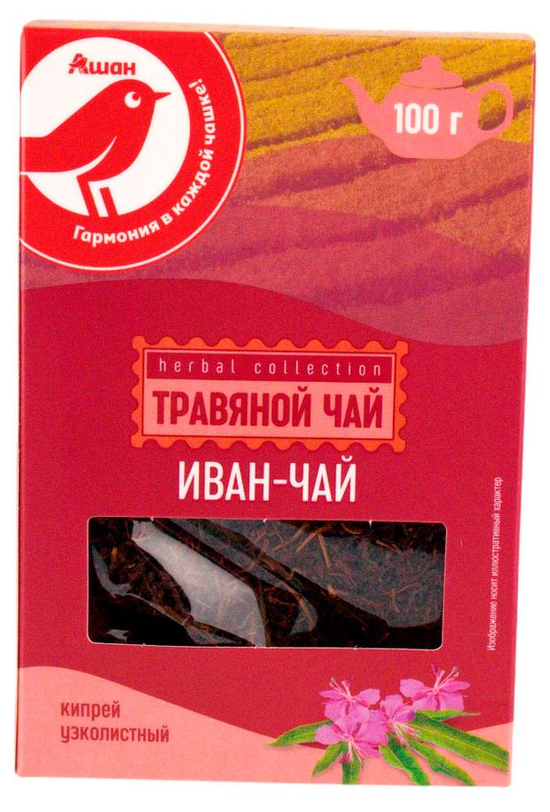 Чай травяной АШАН Красная птица Иван-чай листовой 100 г 280₽