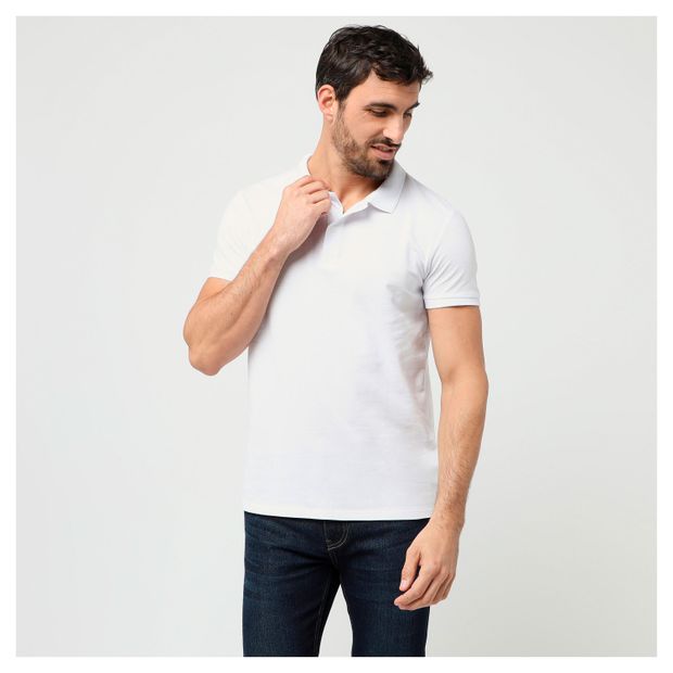 Футболка-поло мужская InExtenso с коротким рукавом белая, р.S-XXL