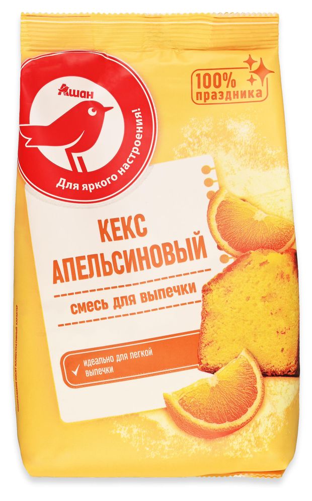 Смесь для выпечки АШАН Красная птица Кекс апельсиновый, 300 г