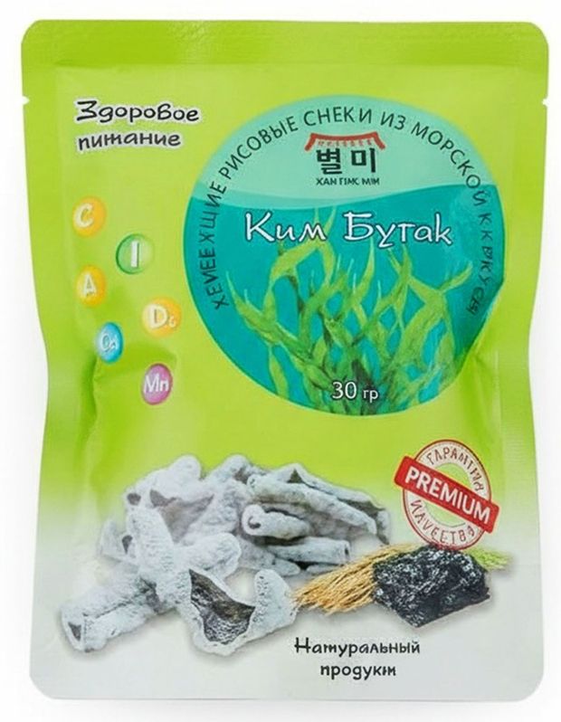 Снеки рисовые хрустящие из морской капусты Ким Бугак оригинальные, 30 г