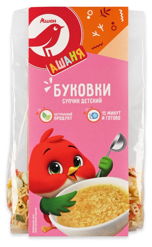 Суп детский АШАН Красная птица Ашаня Буковки, 80 г