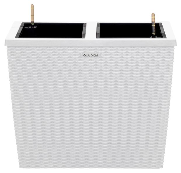 Кашпо OLA DOM Rattan белое, 60х32 см