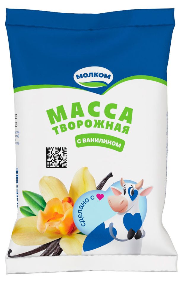 Масса творожная Молком с ванилином 16,5% БЗМЖ, 180 г