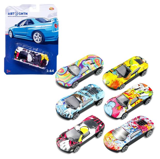 Машинка Abtoys Автосити Граффити 1:64, 1 шт в ассортименте
