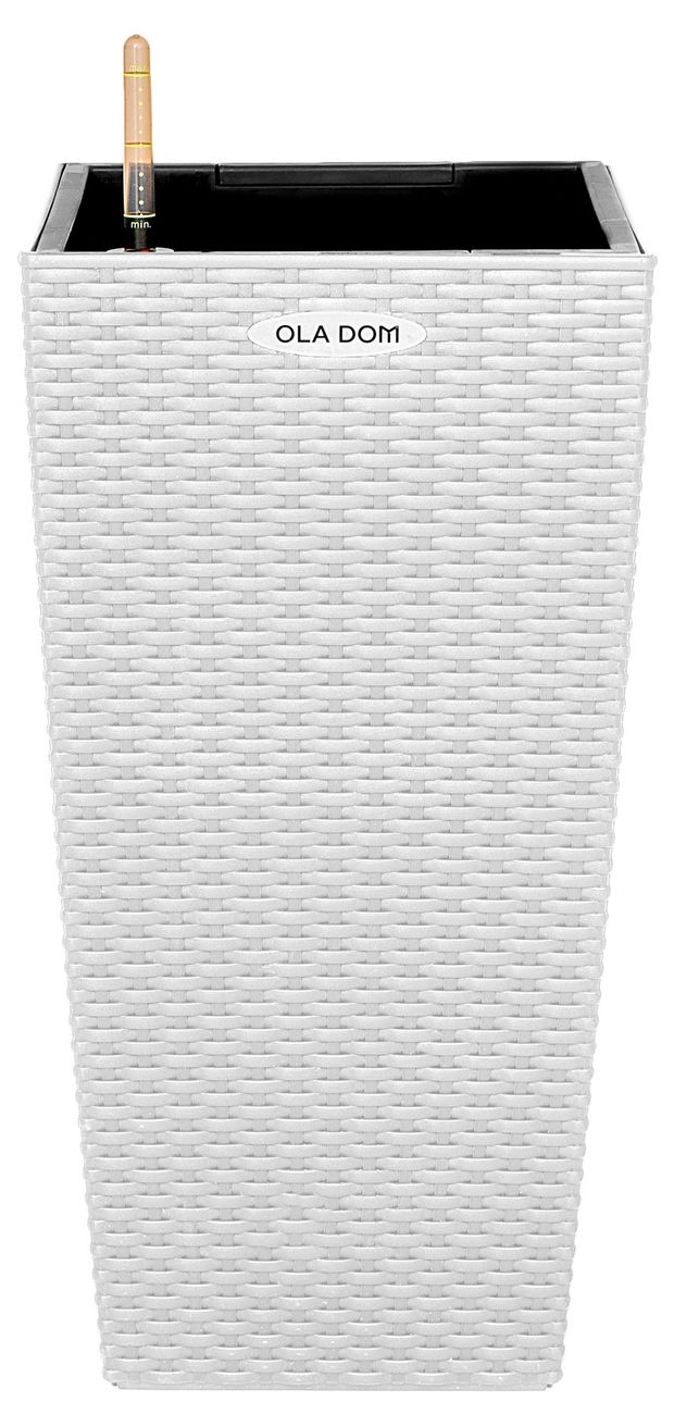 Кашпо OLA DOM Rattan белое, 29 см