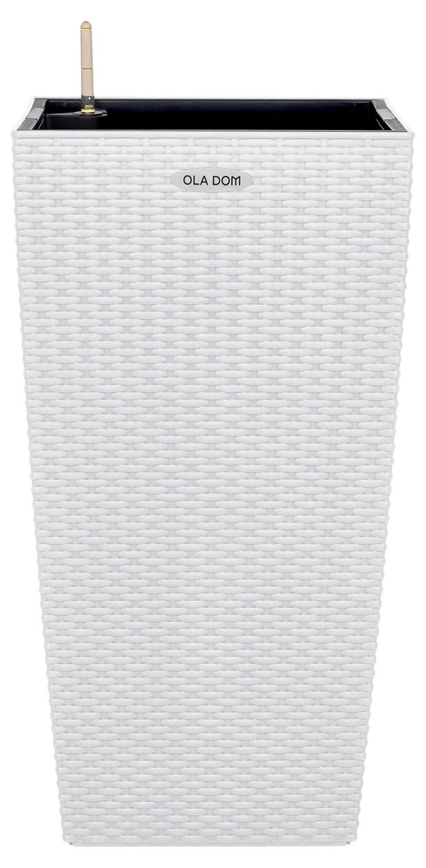 Кашпо OLA DOM Rattan белое, 40 см