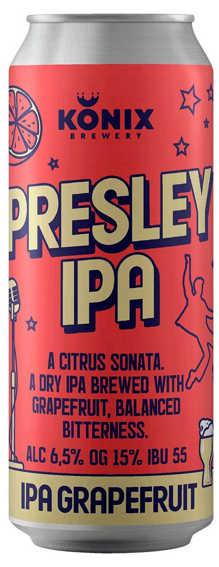 Пивной напиток светлый Konix Presley Ipa нефильтрованный, 450 мл