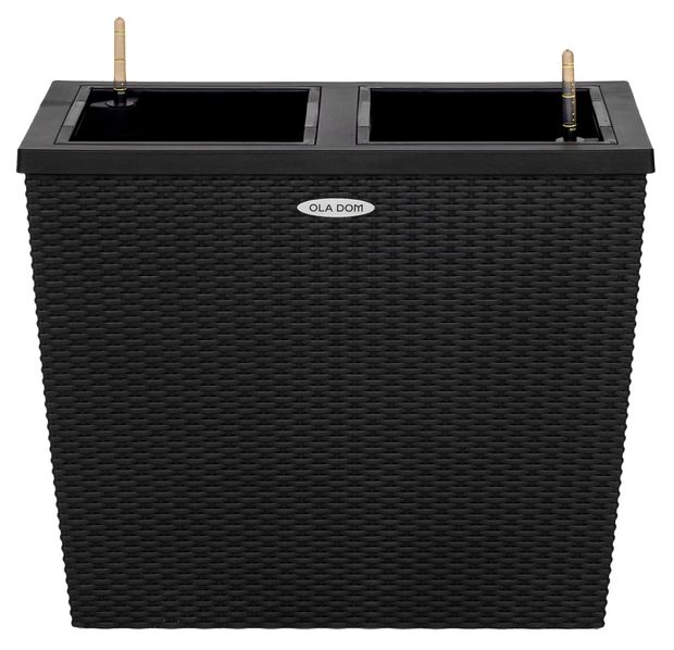 Кашпо OLA DOM Rattan антрацит, 66,5х32,8х56 см