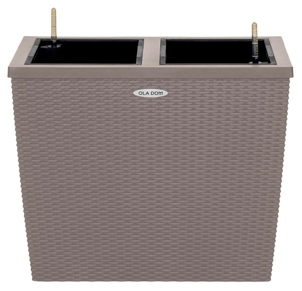 Кашпо OLA DOM Rattan серое, 66,5х32,8х56 см