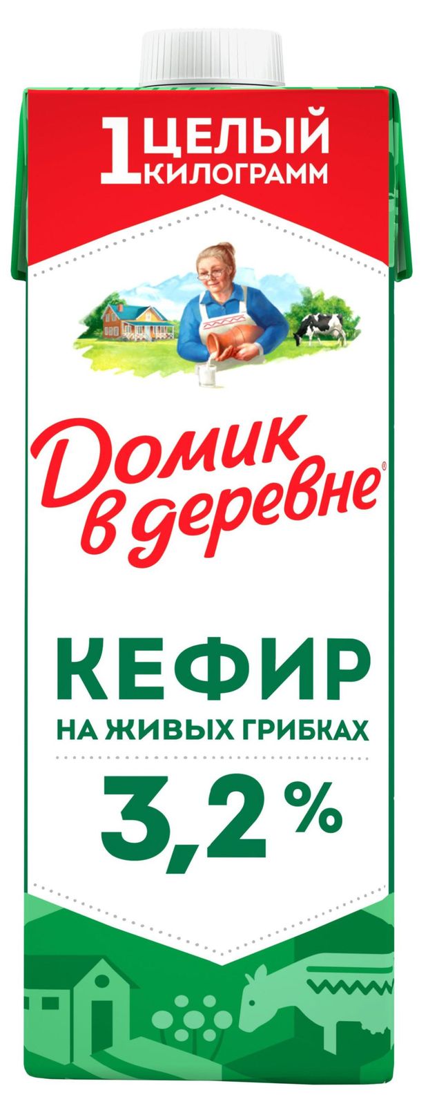 Кефир Домик в деревне 3,2 % БЗМЖ, 1 кг