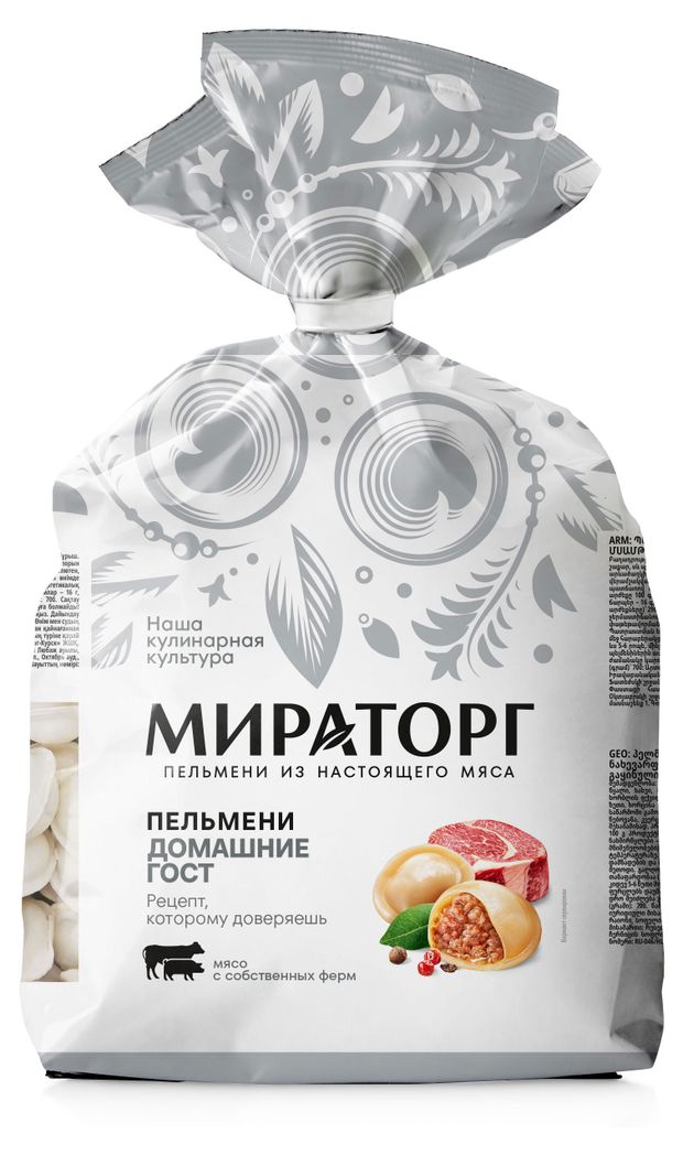 Пельмени Мираторг домашние из свинины и говядины, 700 г