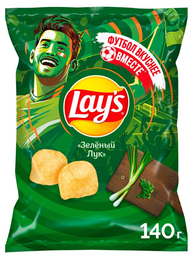 Чипсы картофельные Lay's со вкусом зеленого лука, 140 г