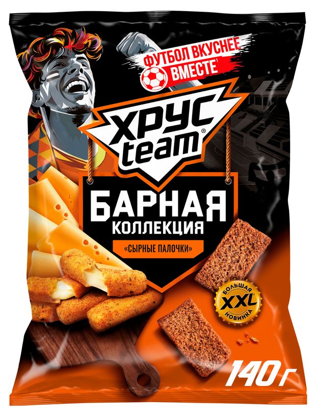 Сухарики ржано-пшеничные Хрусteam Сырные палочки, 140 г