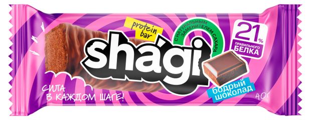 Батончик протеиновый Protein Rex Shagi с шоколадом, 40 г