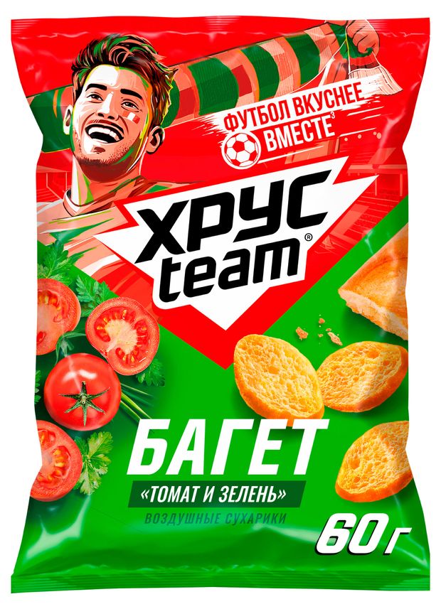 Сухарики Хрусteam Багет Томат и зелень, 60 г