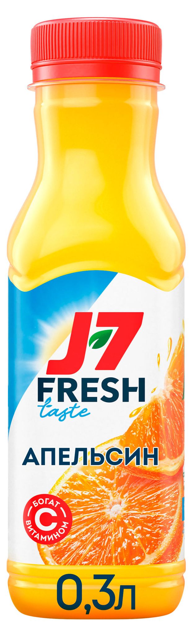 Сок J7 Fresh Taste Апельсин без сахара охлажденный, 0,3л