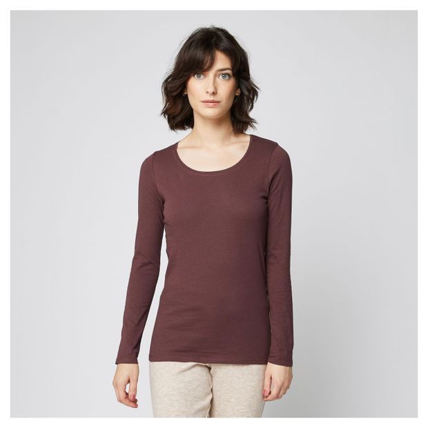 Футболка женская InExtenso с длинныс рукавом бордовая, р.XS-XXL