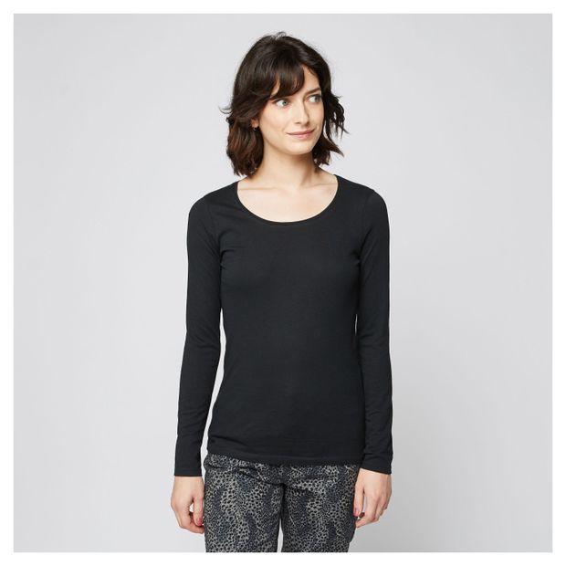 Футболка женская InExtenso с длинным рукавом черная, р. XS-XXL