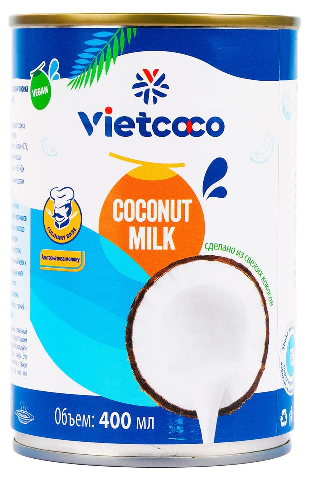 Молоко кокосовое Vietcoco 17-19% Вьетнам, 400 мл