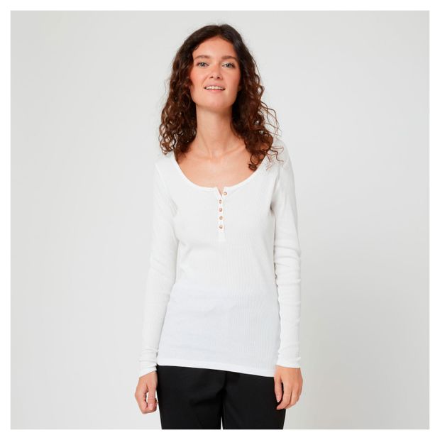 Футболка женская InExtenso с длинныс рукавом белая, р.XS-XXL
