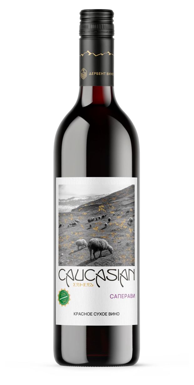 Вино Caucasian Саперави красное сухое Россия, 0,75 л