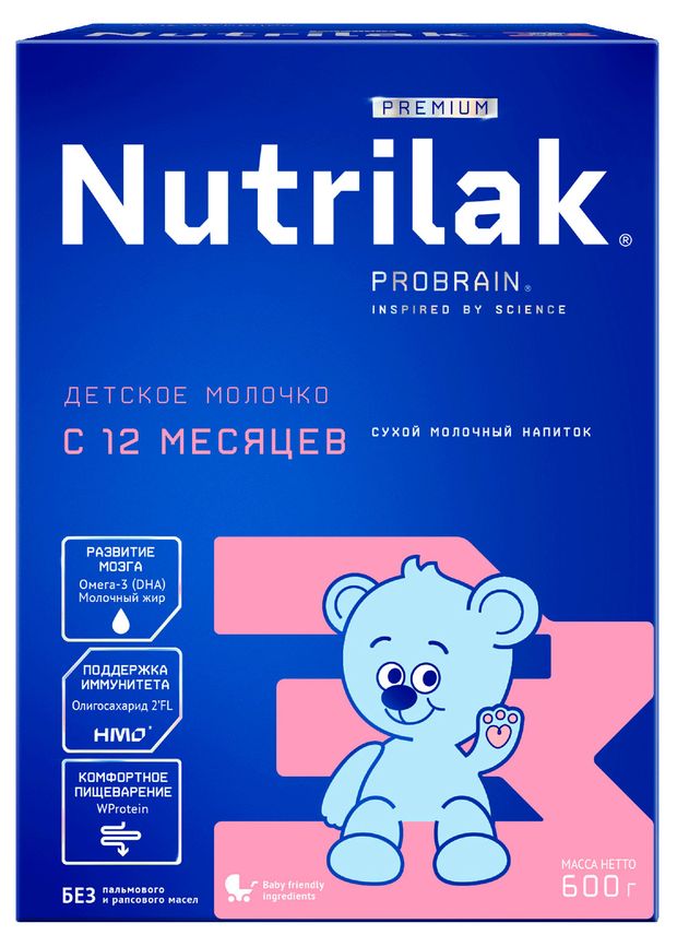 Напиток сухой молочный Nutrilak Premium 3 Детское молочко с 12 мес., 600 г