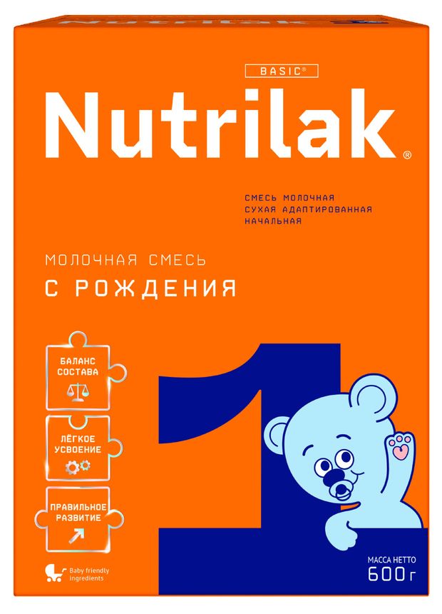 Смесь сухая молочная Nutrilak 1 с рождения, 600 г
