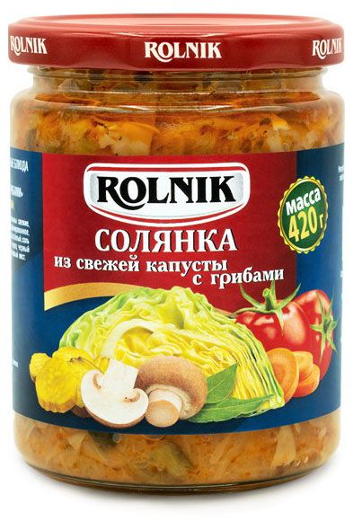 Солянка Rolnik из свежей капусты с грибами, 430 г