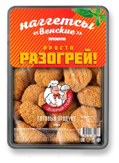 Наггетсы куриные Добрый повар Венские премиум жареные замороженные, 310 г