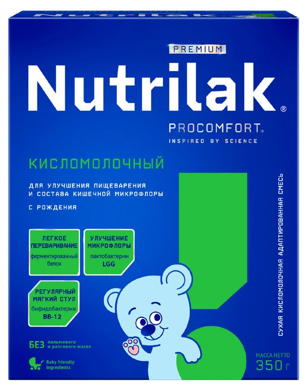 Кисломолочная смесь Nutrilak Premium адаптированная с рождения, 350 г