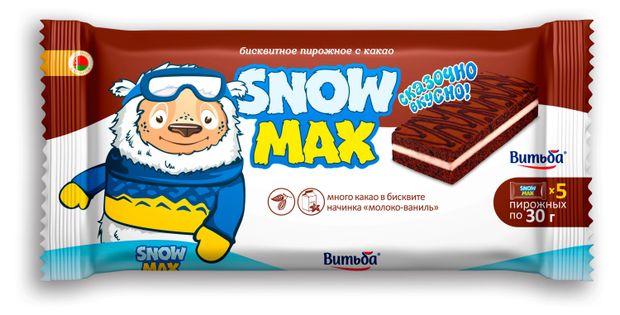Пирожное бисквитное Snow Max с какао Беларусь, 150 г