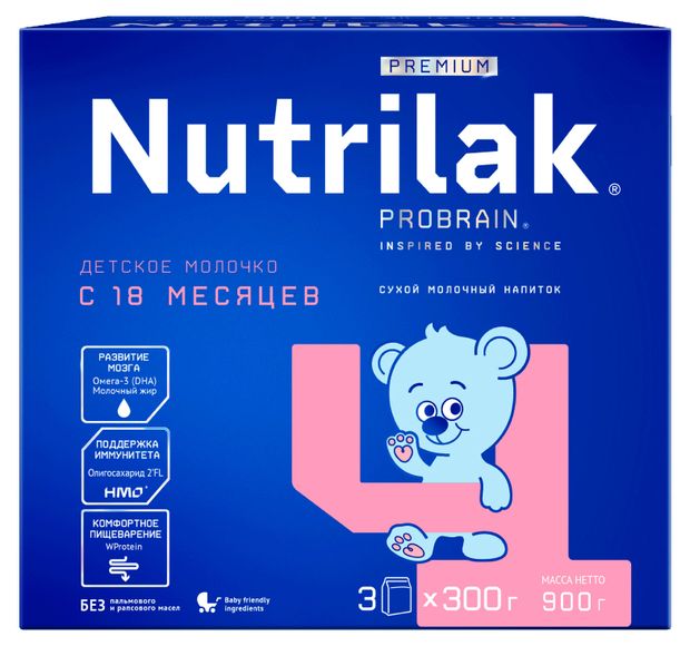 Смесь молочная Nutrilak Premium 4 с 18 месяцев, 900 г