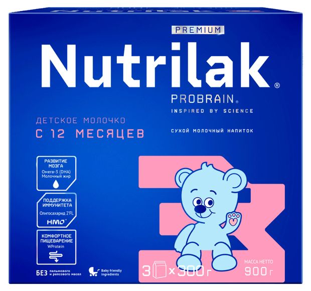 Смесь молочная Nutrilak Premium 3 с 12 месяцев, 900 г