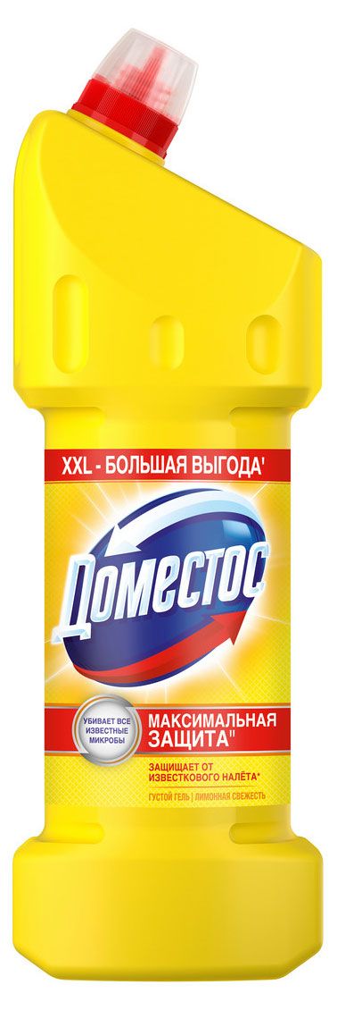 Чистящее средство гель универсальный Доместос Лимонная свежесть против бактерий и запахов, 1,5 л