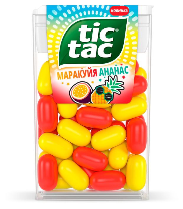 Драже освежающее Tic Tac со вкусом маракуйи и ананаса Ирландия, 16 г