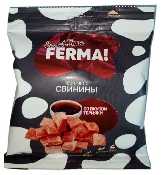 Снеки мясные САВА Ferma Мясо свинины вяленое со вкусом терияки, 30 г