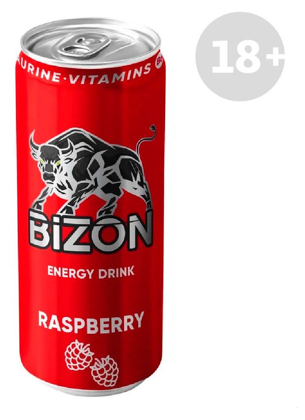 Напиток энергетический Bizon Energy Drink со вкусом малины, 449 мл