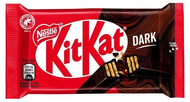 Батончик шоколадный KitKat Dark хрустящая вафля в темном шоколаде Италия, 41,5 г