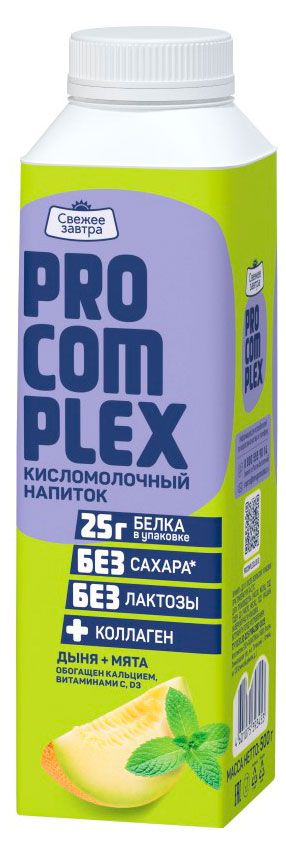 Напиток кисломолочный Pro Complex дыня мята без лактозы 1% БЗМЖ, 500 г
