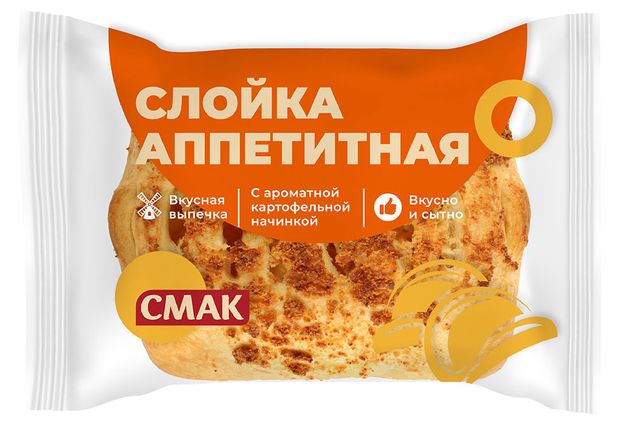 Слойка Смак Аппетитная с ароматной картофельной начинкой, 100 г