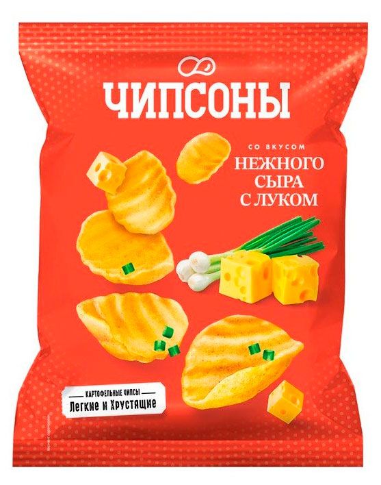 Чипсы картофельные Чипсоны со вкусом нежного сыра и лука, 40 г