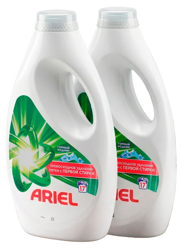 фото Гель для стирки ariel горный родник франция, 2,2 л (2х1,10 л)