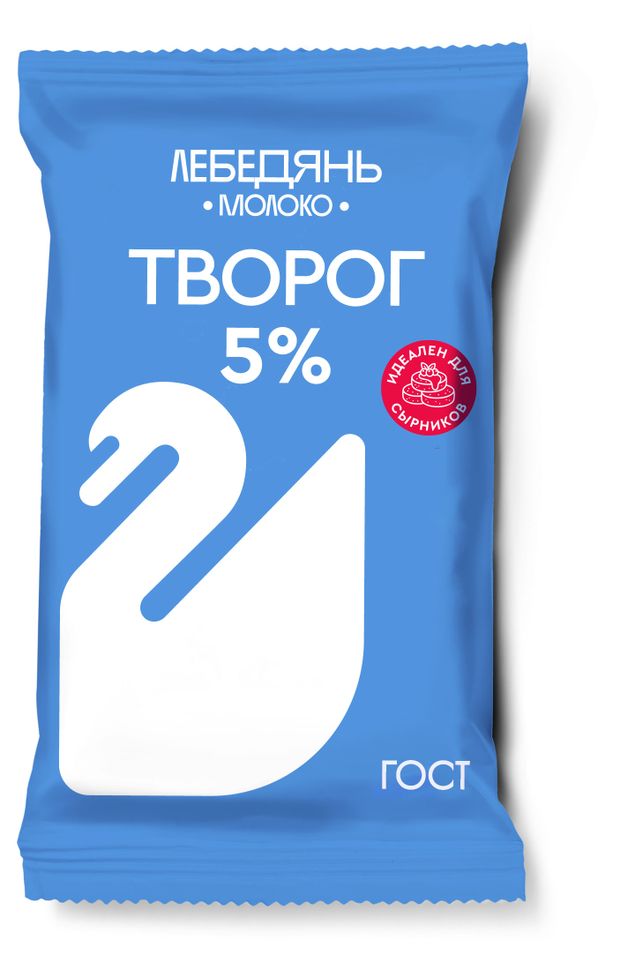 Творог Лебедяньмолоко брикет 5% БЗМЖ, 180 г