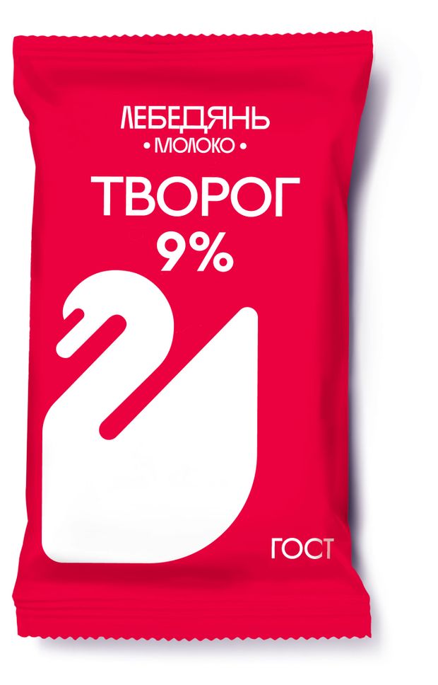 Творог Лебедяньмолоко брикет 9% БЗМЖ, 180 г